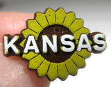 vintage Kansas state Wild Sunflower flower agricultural souvenir lapel pin Sunflower