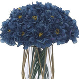 Artificial Flowers Silk Hydrangea Chrysanthemum Ball Flowers Navy Blue Hydrangea