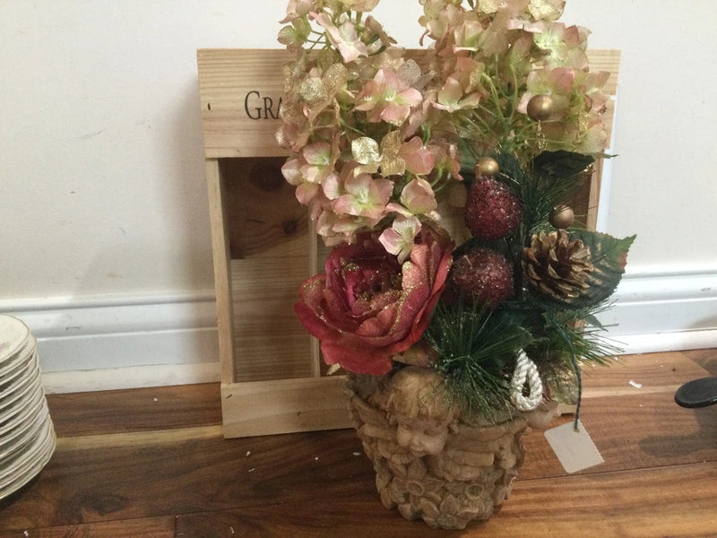 Unique Hydrangea Bouquet Silk Flowers Christmas centerpiece 3D Angels flower pot Hydrangea