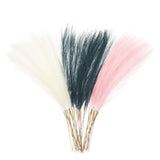 30 Pcs Faux Pampas Grass 52cm/20.5" Pampas Grass Light Pink/Dark Blue/Milk White Pampas Grass