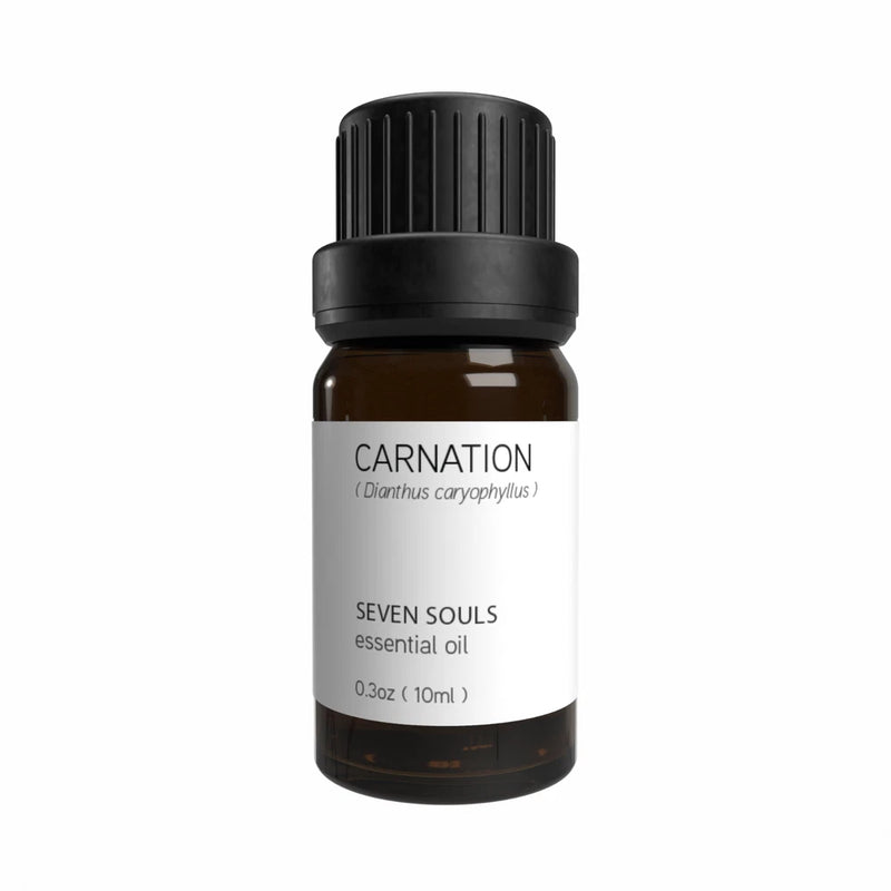 Carnation essential oil bottle with black cap and label, 0.3oz (10ml)