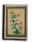 Yellow Lily  Flower Handmade Miniature Floral Painting 7.6 x 5.4 in "PN7693" Lily