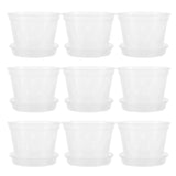 9 Pcs Clear Plastic Nursery Pots Orchid Planter Gardening Planting Container Garden Plants
