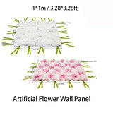 Floral Rose Wall Art White/Pink Artificial Flower Wall Panel Party Backdrop 1*1m Hydrangea