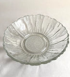 Decorative Vintage Sunflower Clear Glass Serving Bowel  10 Inch Round Sunflower