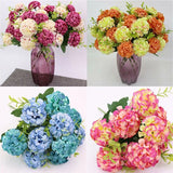 Decor Party Hydrangea 10 Heads Flowers Artificial Bunch Bouquet Carnation