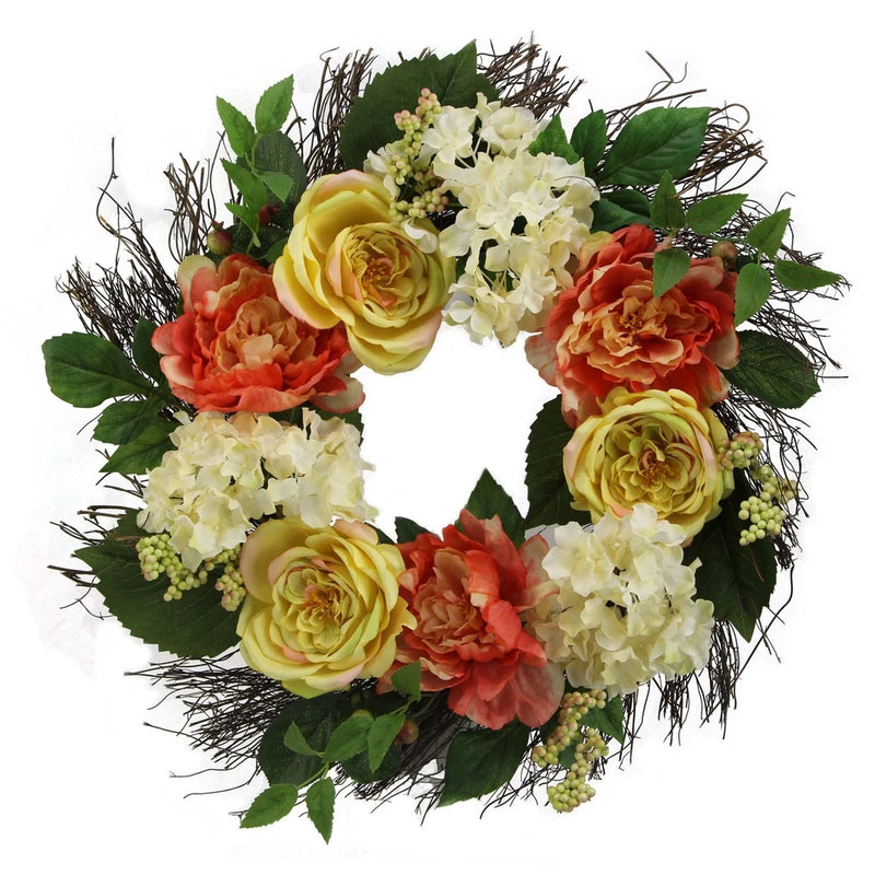 Admired By Nature 22" Rose, Hydrangea, Peony Spring Greenery for Home Office ... Hydrangea