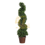 Faux Boxwood Tree Green and Brown Artifical Indoor Outdoor Garden Home Decor Green Plant