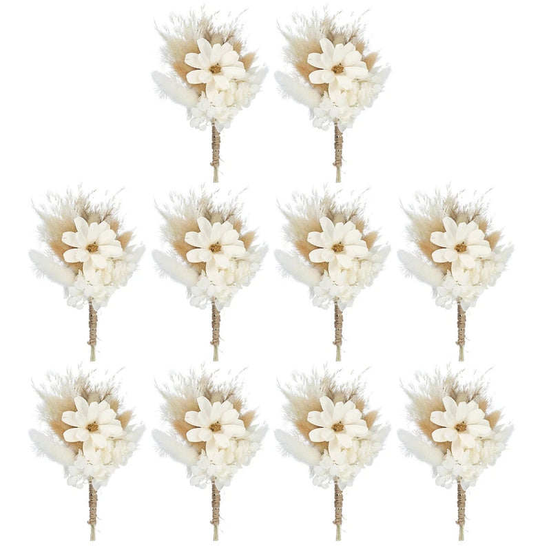 10 Pcs Mini Pampas Grass Dried Flower Bouquet Gypsophila Boho Gift White Dried Flower