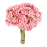 Artificial Ranunculus Flowers, 18pcs Dark Pink Faux Silk Flower for Wedding Ranunculus