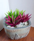 Artificial Grass Two Colors Aloe Plastic Succulents Plants (Set of 4) Green Plant