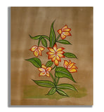 Water Lilies Flower Handmade Miniature Floral Painting 6.5 x 5 in 