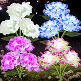 4 Pack Solar Garden Lights, Solar Flowers Lights with 4 Blooming Hydrangea Fl... Hydrangea
