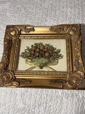 Original Signed E. Randazzo Artwork in Ornate Gold Leaf Frame Dry Flowers/Leaves Dried Flower