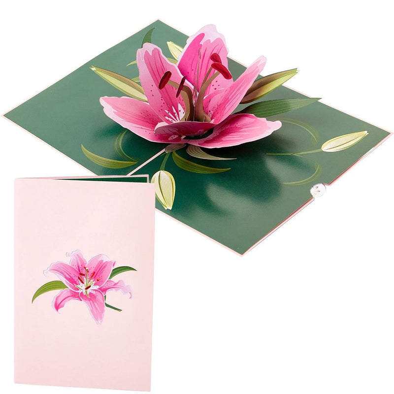 NEW Colorpop Pink Lily Flower Greeting Card Medium Lily