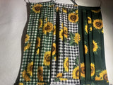 Sunflower Face Mask Lot Cotton Custom Handmade Set Of 3 Masks. Sunflower