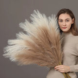 Faux Pampas Grass, 9PCS Pompas, Large Pompas Grass, 38'' Tall Pampas Grass for F Pampas Grass