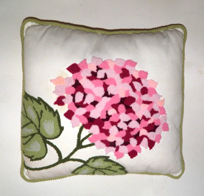 Embroidered Floral Throw Pillow Sham Cover by Williamsburg Multicolor Hydrangea Hydrangea