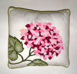 Embroidered Floral Throw Pillow Sham Cover by Williamsburg Multicolor Hydrangea Hydrangea
