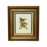 Vintage Pressed Flowers Matted Framed Gold Frame Glass & Wall Hanging 8x10 in Dried Flower