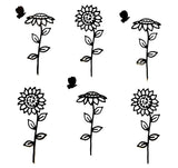 SUNFLOWER SILHOUETTE DIE CUT / CUTS, FLOWERS BY TATTERED LACE (YELLOW, BLK, ORG) Sunflower