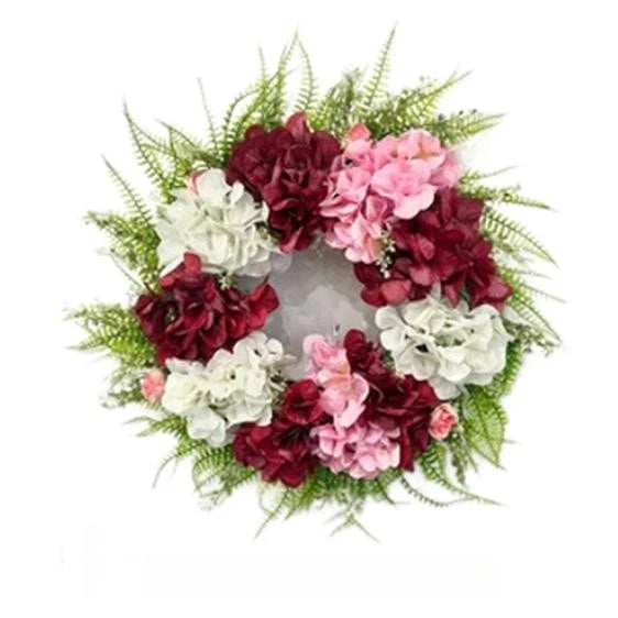 Artificial Hydrangea Wreath 60cm Floral Garland for Holiday Decoration Hydrangea