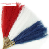 250th Anniversary 30pcs 4th of July Decorations Faux 21.6in, Red & White & Blue Pampas Grass