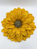 Sunflower Flower BROOCH 7.5Ó Yellow Crystals Rhinestones Custom Handmade #23/43 Sunflower