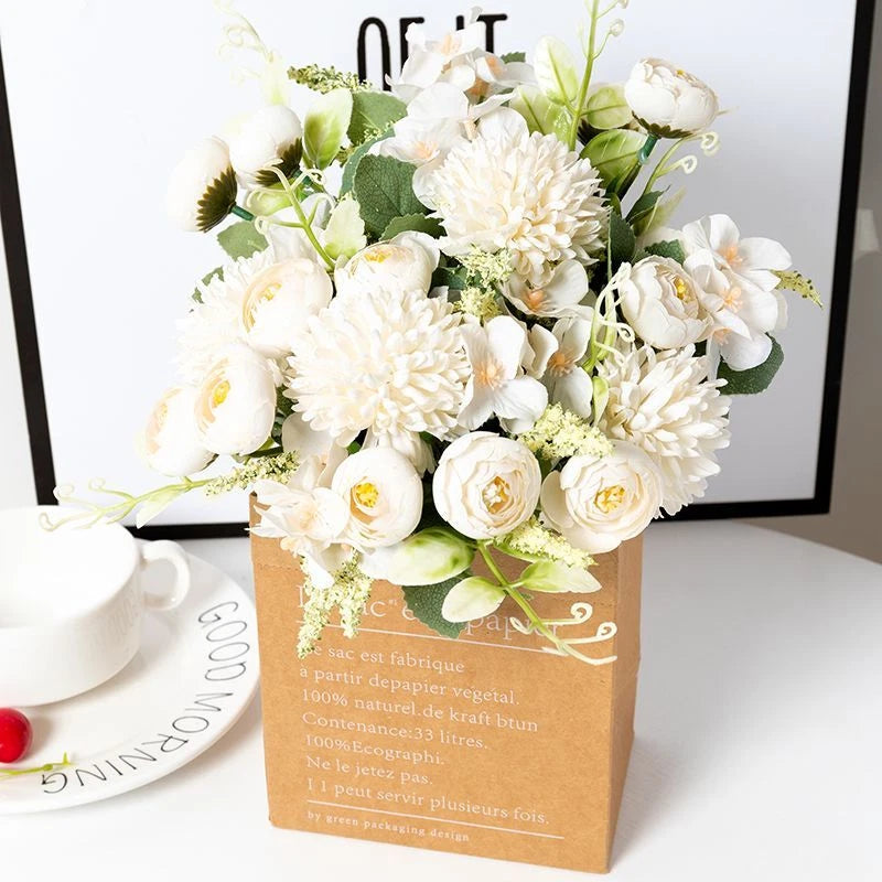 Nordic Artificial Peony Flowers Ornament For Home Garden / Wedding Flower Decor Peony