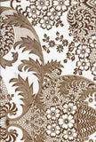 Oilcloth Fabric Paradise Lace Brown Pattern Sold in Yard or Bolt Flowering Plants