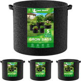 4-Pack Fabric Grow Bags 5 Gallon, Thickened Nonwoven Garden Pots, Growing Bags w Garden Plants