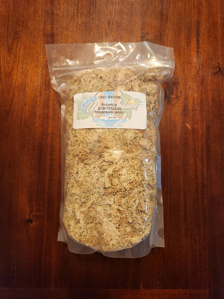 Besgrow New Zealand sphagnum moss for orchids in clear resealable bag