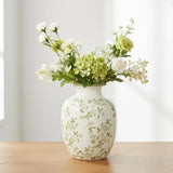 Green and Beige Ceramic Vase for Pampas Grass, 7 Inch Vintage Floral Vase for... Pampas Grass
