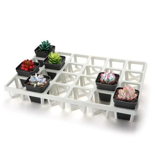 5 Pack Planting Pots Moving Trays for 3 inch(2.7 inch 24C Moving Tray-5P White Garden Plants