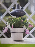 Garden line Metal Frog Planter With Ceramic Pot Garden Plants