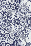 Oilcloth Fabric Paradise Lace Blue Pattern Sold in Yard or Bolt Flowering Plants