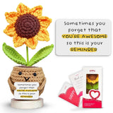 Inspirational Gift for - Handmade Positive Sunflower Crochet - Sometimes You ... Sunflower