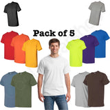 Gildan Heavy Cotton T-Shirt 5000 Unisex Plain Short Sleeves 5-Pack Bulk Lot Roses