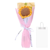 Crochet Flowers Bouquet, Handmade Knitted Bouquet Sunflower, Pink Sunflower