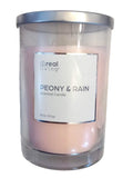 Real Living Candle Peony & Rain 18 oz Glass Jar 2 NEW Wick GREAT GIFT Peony