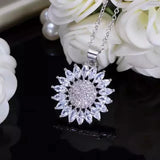 2Ct Marquise Cut Lab-Created Diamond Sunflower Pendant 14K White Gold Plated Sunflower