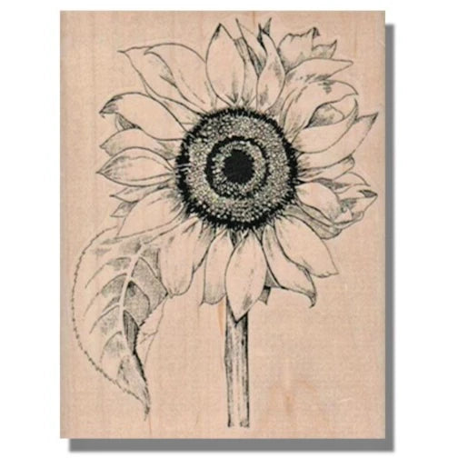 Wood Rubber Stamp, SUNFLOWER, Flower, Garden, Leaf,Leaves Nature,Bloom,Summer,sm Sunflower