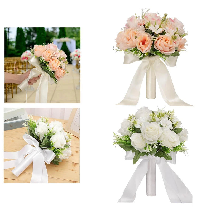 Bridal Bouquets Artificial Flowers Bridesmaid Bouquet Multi Colors for Bouquet