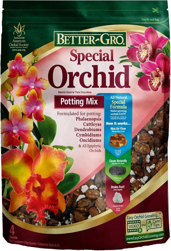 Better-Gro Special Orchid potting mix bag with orchid bark for growing orchids