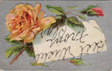 Carnation and Yellow Rose Vintage Postcard Spc15 Carnation