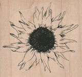 Sunflower Large 4 x 3 3/4" Rubber Stamp, Flower Stamp, Plant Stamp Sunflower