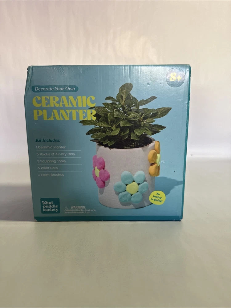 Mud Puddle Society 9pc Clay Ceramic Planter Garden Art Kit Garden Plants