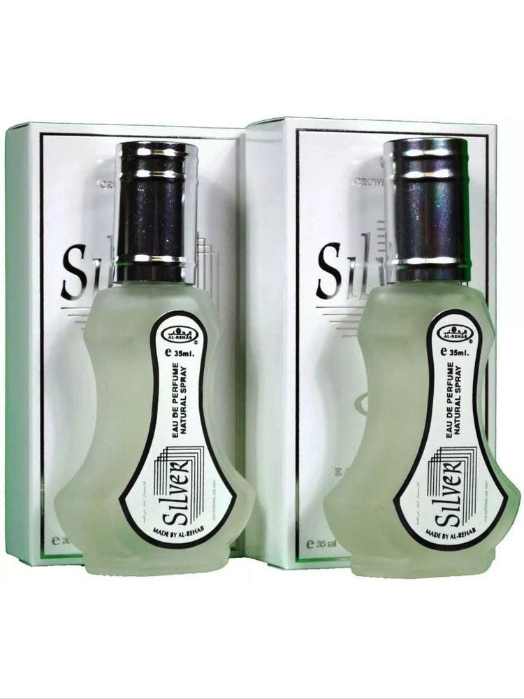 Silver - Al-Rehab Eau De Natural Perfume Spray - 35 ml (1.15 fl. oz  (PACK OF 2) EDP