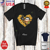 Custom Name Lunch Lady Tools Sunflower Heart Shape; Flowers Proud Jobs T-Shirt Sunflower