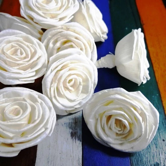 9 Roses No.3 Sola Wood Diffuser Flowers 8 cm Dia. for Decorate Craft Sunflower